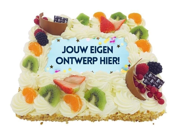 Vierkante fototaart 70 personen