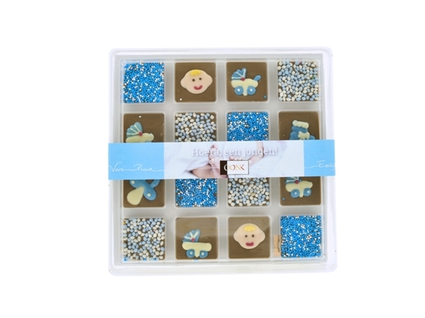 Geboorte squares blauw